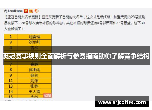 英冠赛事规则全面解析与参赛指南助你了解竞争结构